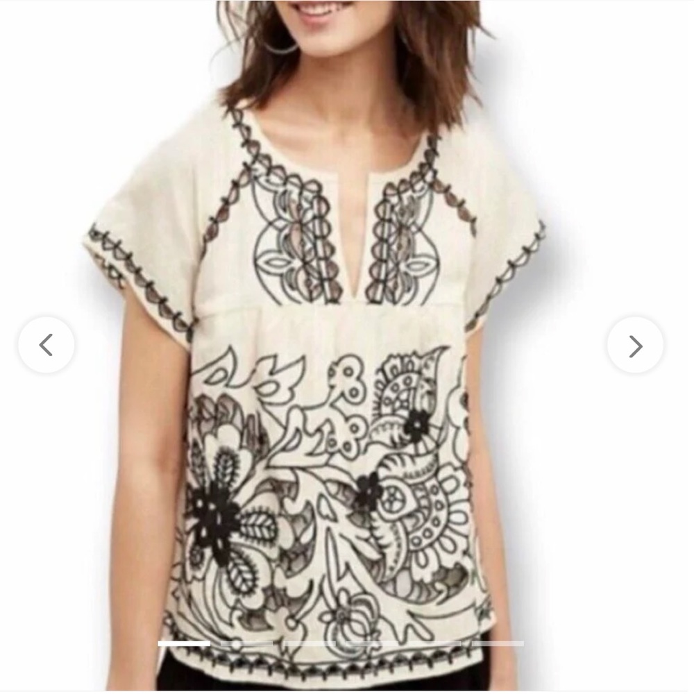 Embroidered babydoll top